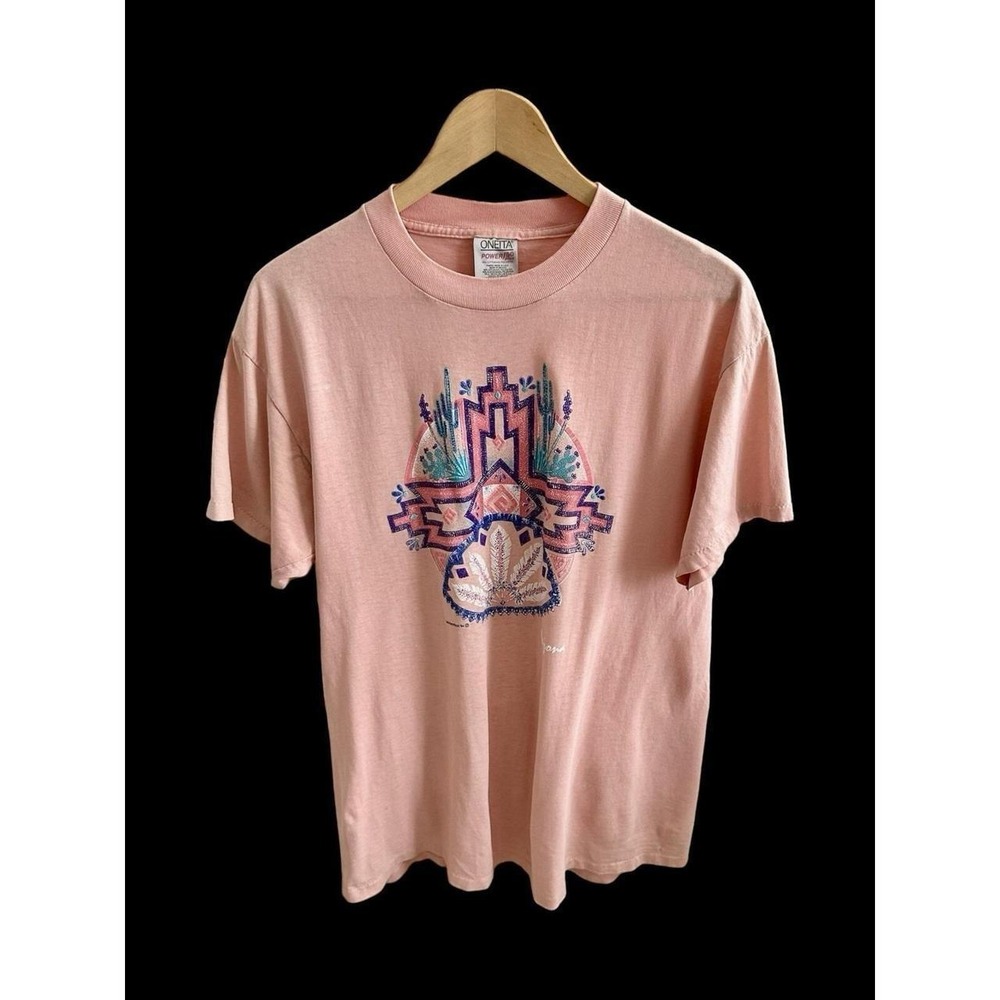 Vintage Maidenwest 94‎ Arizona Tshirt Sz Large Oneita Tag Aztec Native American